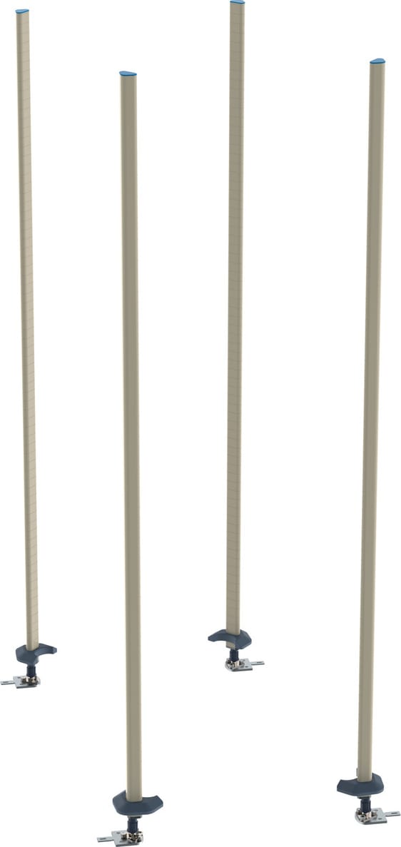 Metro BTAQ3 - qwikTRAK Stationary Intermediate Unit Kit for MetroMax Shelving, Epoxy Coated Steel Posts