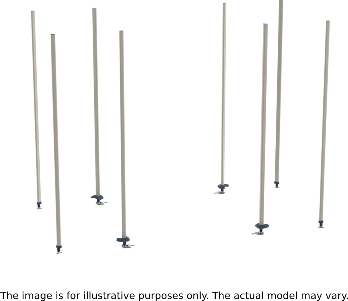 Metro BTEQ3 - qwikTRAK Stationary End Unit Kit for MetroMax Shelving, Epoxy Coated Steel Posts