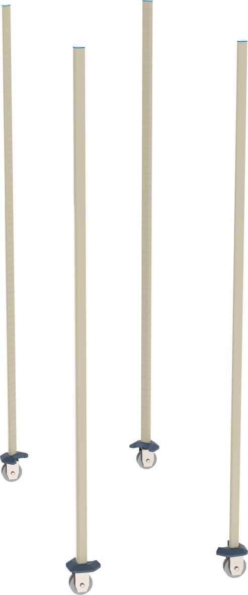 Metro BTMQ3 - qwikTRAK Mobile Unit Kit for MetroMax Q Shelving, Epoxy Coated Steel Posts