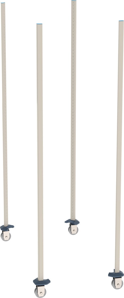 Metro BTMX3 - qwikTRAK Mobile Unit Kit for MetroMax Shelving, Polymer Posts