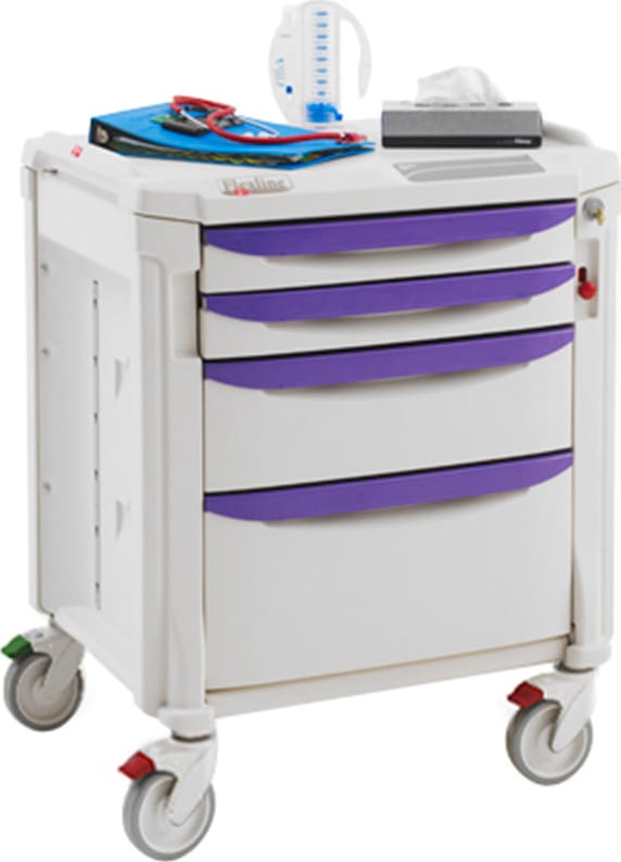 Metro FLBED - Flexline Bedside Cart, Polymer, Taupe/Purple