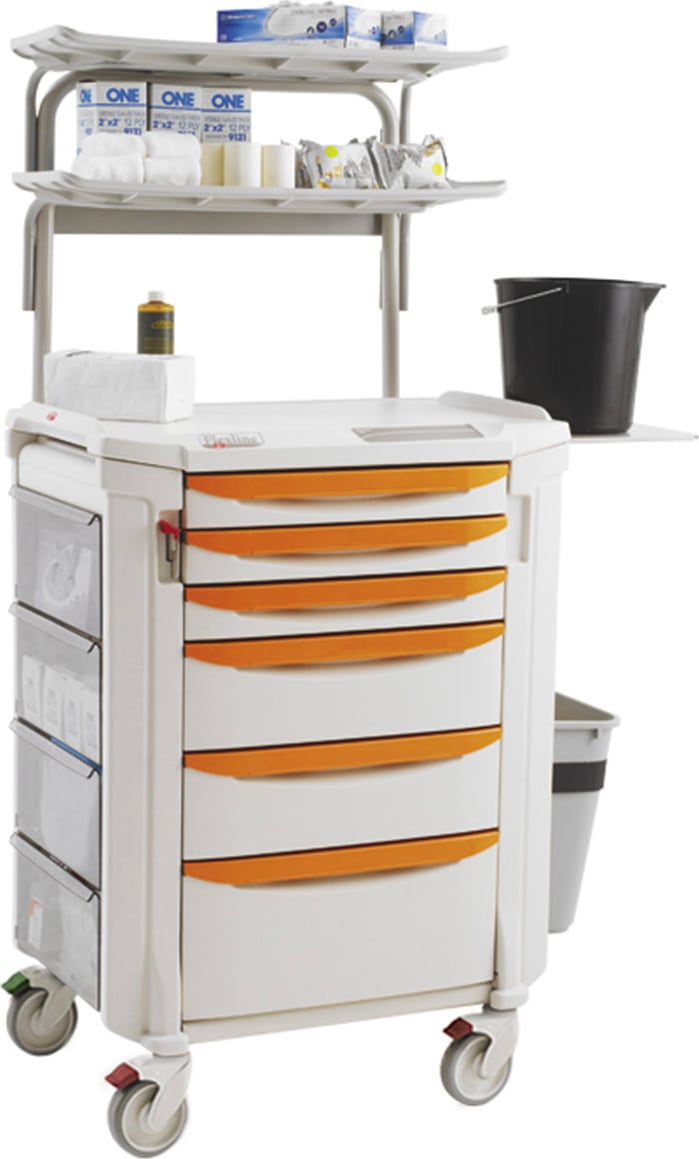 Metro FLCAST - Flexline Cast Cart, Polymer, Taupe/Orange