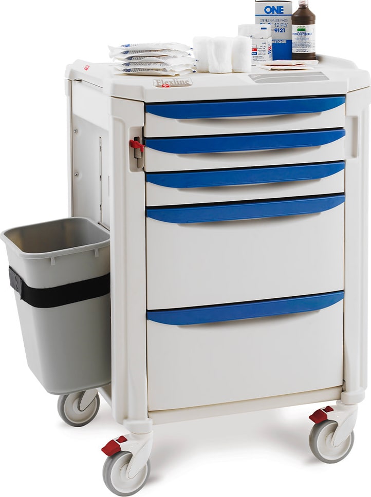 Metro FLDRS - Flexline Dressing Cart, Polymer, Taupe/Blue