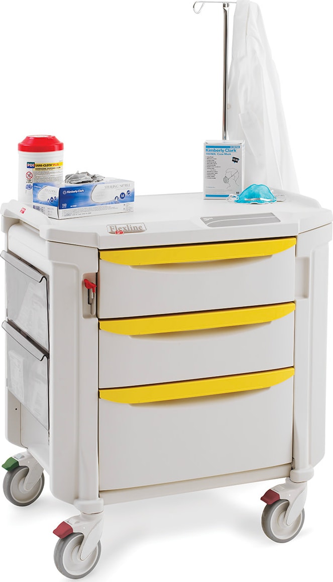 Metro FLISO1 - Flexline Isolation Cart, Polymer, Taupe/Yellow