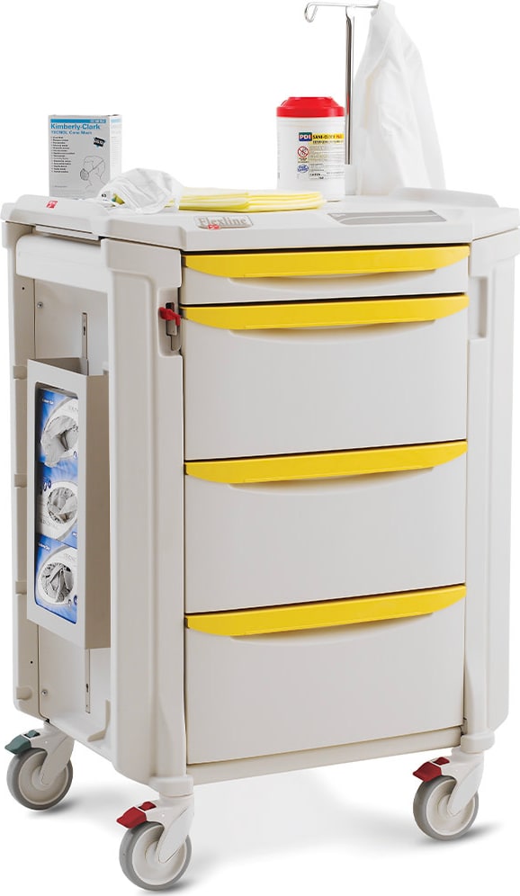 Metro FLISO3 - Flexline Isolation Cart, Polymer, Taupe/Yellow