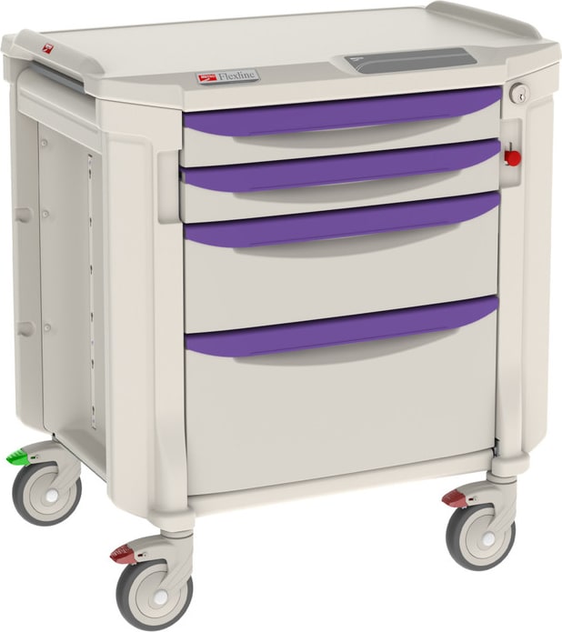 Metro FLK21100 - Flexline General Use Medical Cart, Polymer, Taupe/Violet