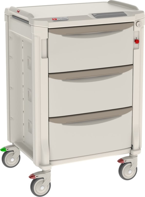Metro FLNK00300 - Flexline General Use Medical Cart, Polymer, Taupe/Dark Taupe