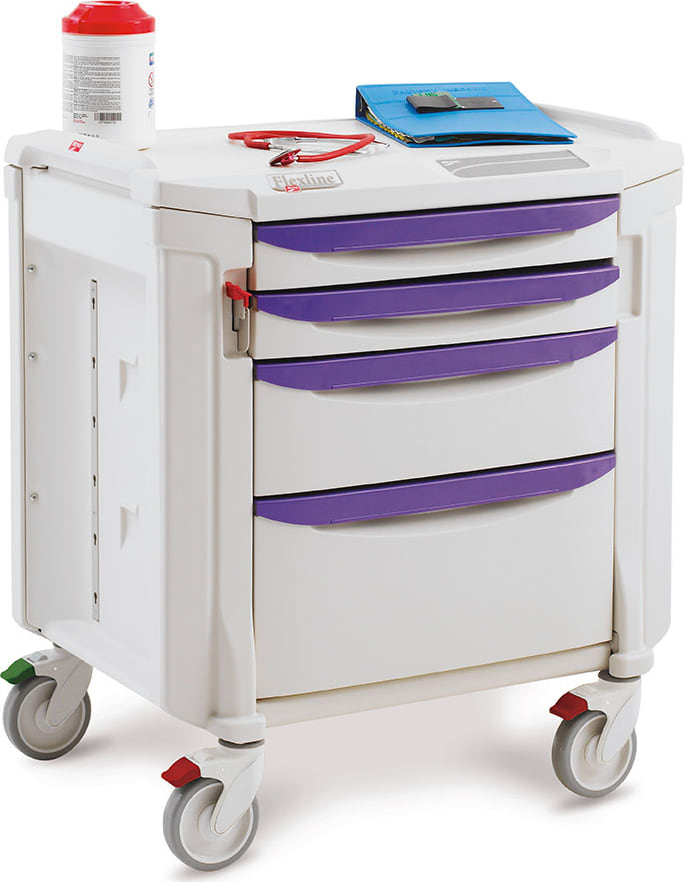 Metro FLNURSE - Flexline Nurse Server Cart, Polymer, Taupe/Purple
