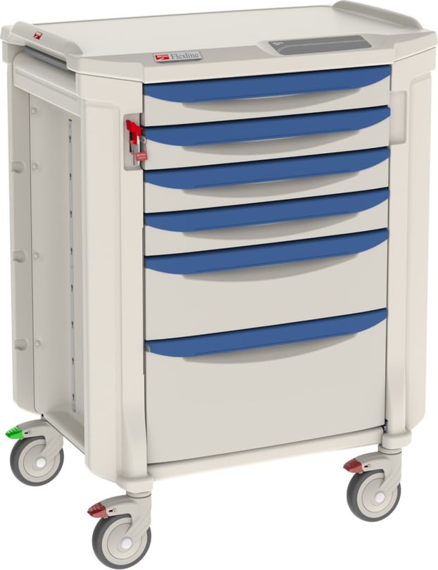 Metro FLP41100 - Flexline General Use Medical Cart, Polymer, Taupe/Slate Blue
