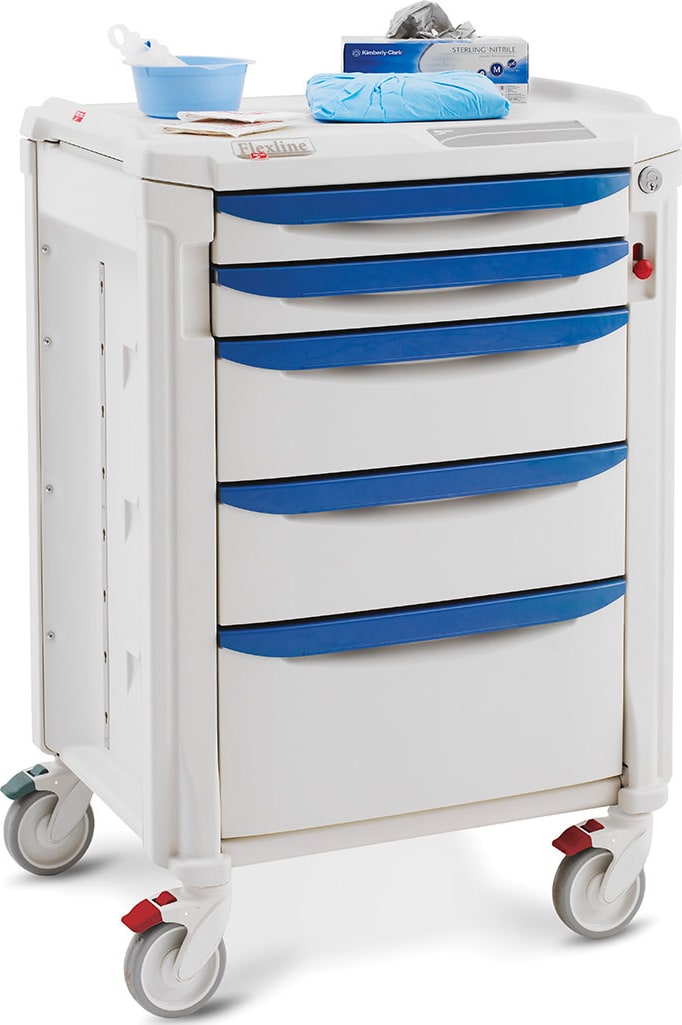 Metro FLTMENT2 - Flexline Treatment Cart, Polymer, Taupe/Blue