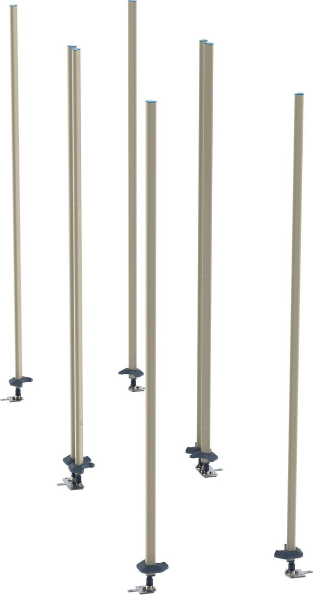 Metro LBTAQ3 - qwikTRAK Double Deep Stationary Intermediate Unit Kit for MetroMax Shelving, Epoxy Coated Steel Posts