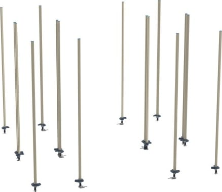 Metro LBTEQ3 - qwikTRAK Floor Track Shelving Double Deep Stationary End Unit Kits for MetroMax Shelving, Epoxy Coated Steel