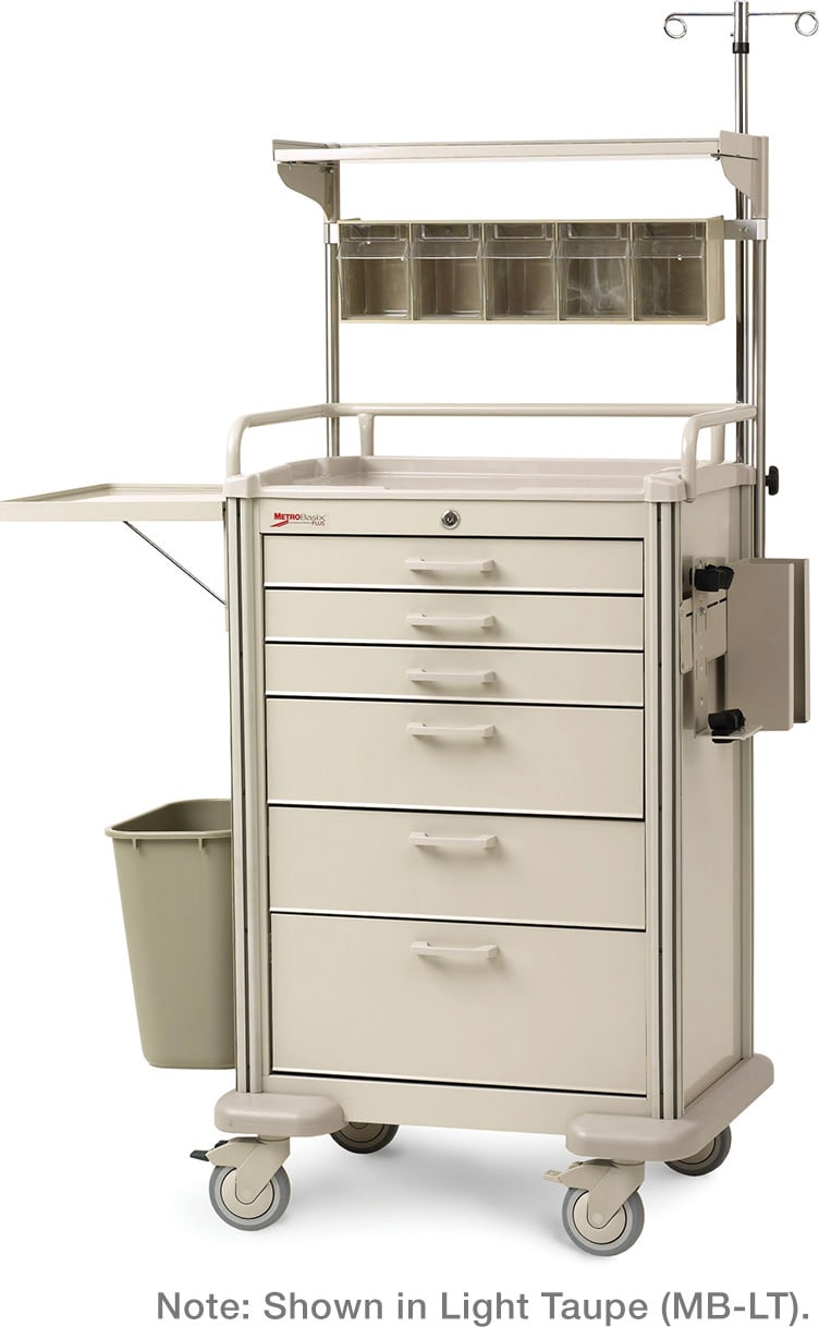 Metro MBP3210ANES2 - Basix Plus Anesthesia Cart, Steel/Aluminum/Polymer, Taupe