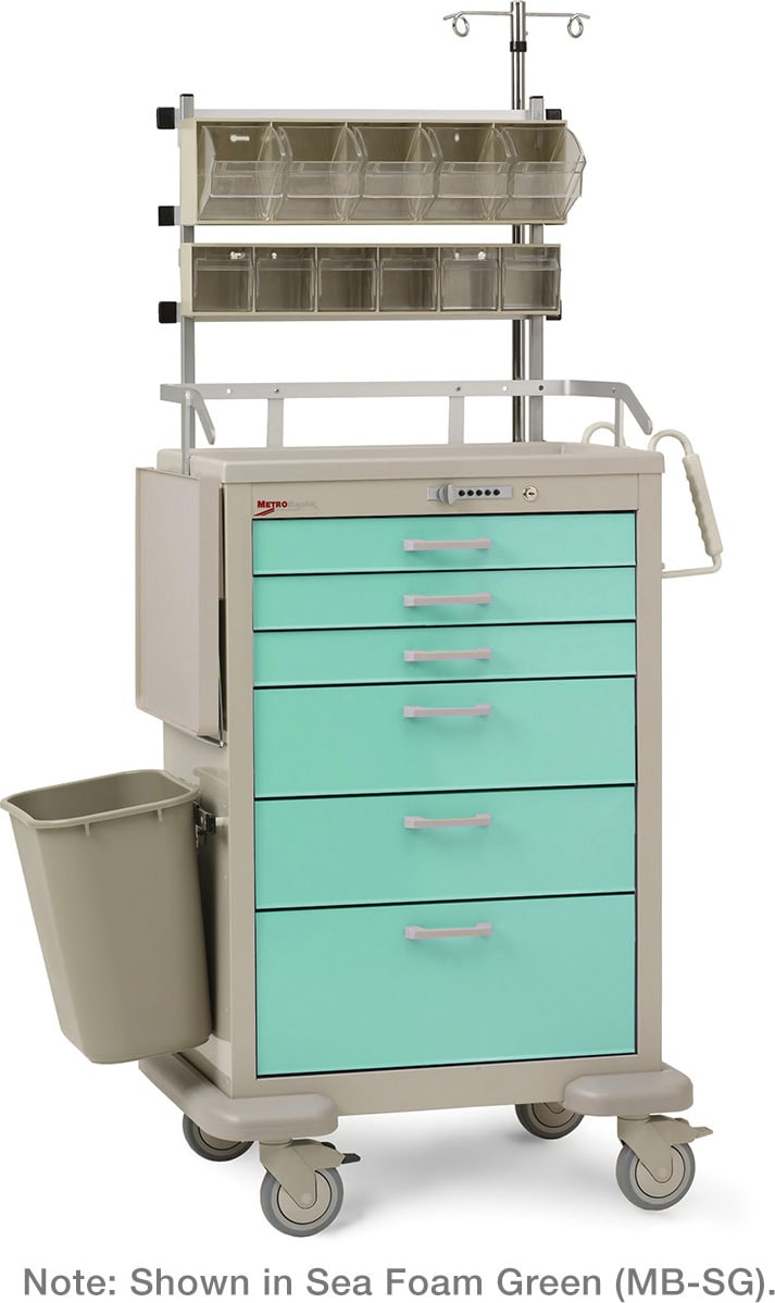 Metro MBX3210ANES3 - Basix Anesthesia Cart, Steel/Polymer, Taupe