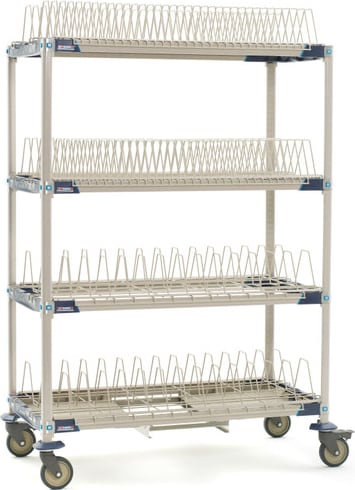Metro PR48VX4-XDR - MetroMax i Mobile Drying Rack w/Two Tray Racks, Two Pan Racks & Drip Tray, 24'W x 48'L x 68' 800 lbs. Capacity
