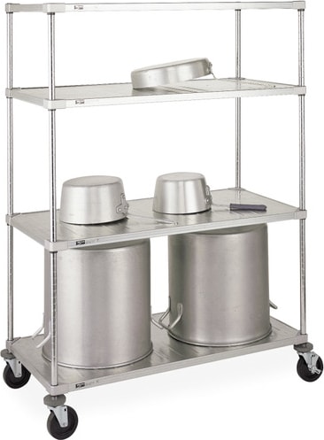 Metro PR60ES - Solid Embossed Shelving Pot & Pan Rack, 26'W x 60'L x 68'H, 2000 lbs. Capacity