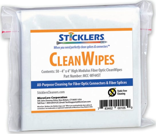MicroCare MCC-WF44ST - CleanWipes Fiber Optic Wipes