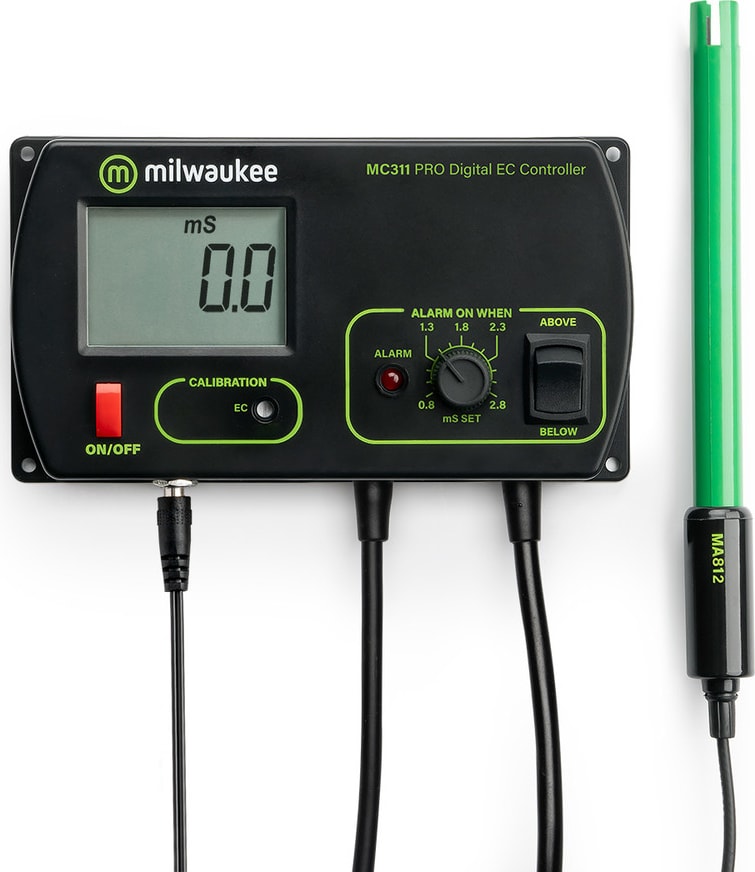 Milwaukee Instruments MC311US - Conductivity (EC) Controller w/Mounting Kit, 0.8 to 2.8 mS/cm