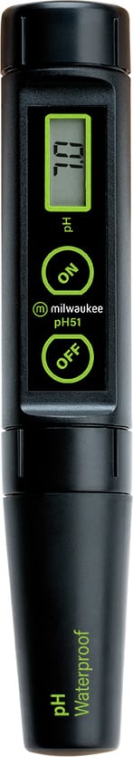 Milwaukee pH51 - Waterproof pH Tester w/Replaceable Probe, 0.0-14.0 pH Range, 0.1 pH Resolution