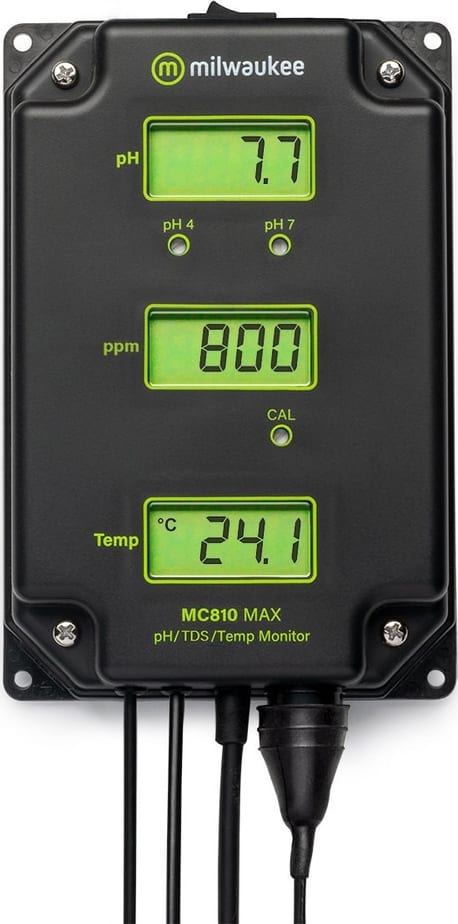 Milwaukee Instruments MC810US - pH/TDS/Temp Monitor w/Mounting Kit, 14.0 to 140.0°F