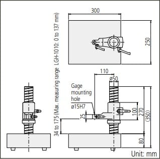 Mitutoyo 971750 - Measuring Stand for LGH Linear Gages