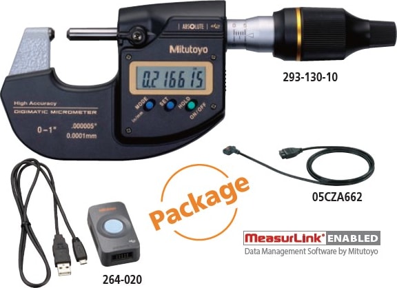 Mitutoyo PROMO029 MDH Micrometer Package with USB Input Tool and SPC Cable