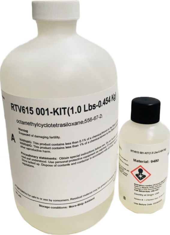 Momentive RTV615 - Silicone Rubber Compound, 1 Pound Kit, Clear