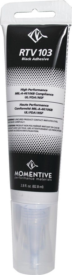 Momentive RTV103 - Silicone Adhesive Sealant, 2.8oz Tube, Black GE