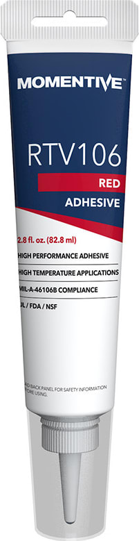 Momentive RTV106 - Silicone Adhesive Sealant, 2.8oz, Red Paste