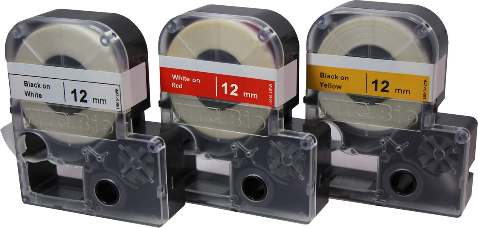 MTC Bio L9010-18WK - 26ft Cassette of 18mm Lab Tape, White w/ Black Print