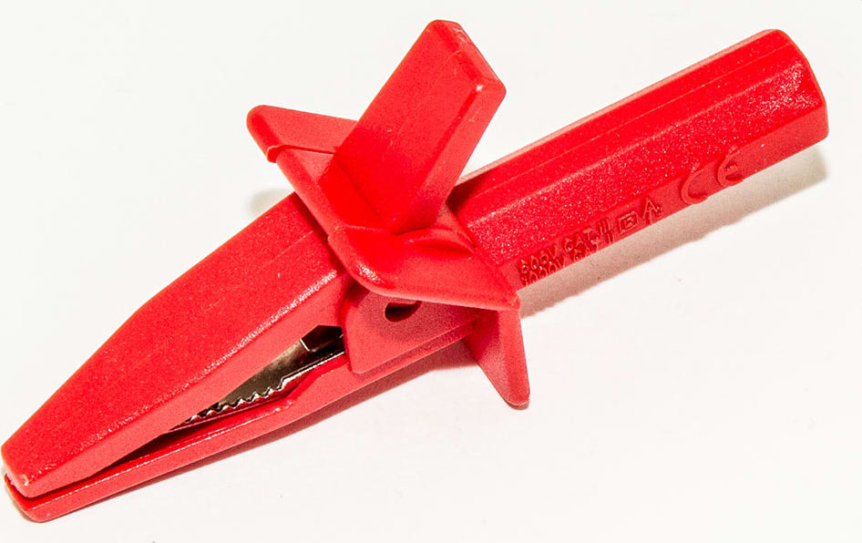 Mueller Electric BU-654-2 Red Flanged Safety Alligator Clip