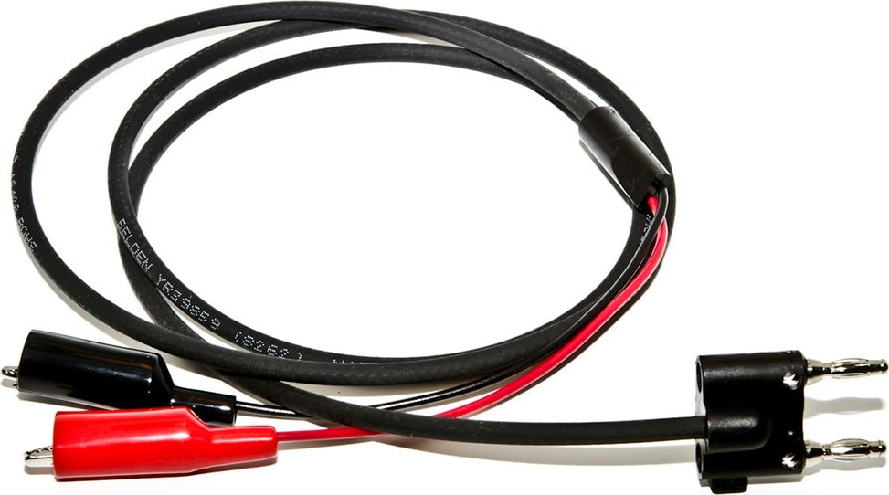 Mueller Electric BU-3070-C-36-0 Black Insulated Alligator Clips to Stackable Double Banana