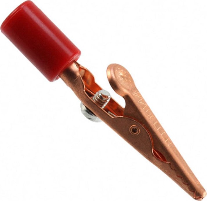 Mueller Electric BU-60CHS-2 Red Alligator Copper Clip Acetate Handle