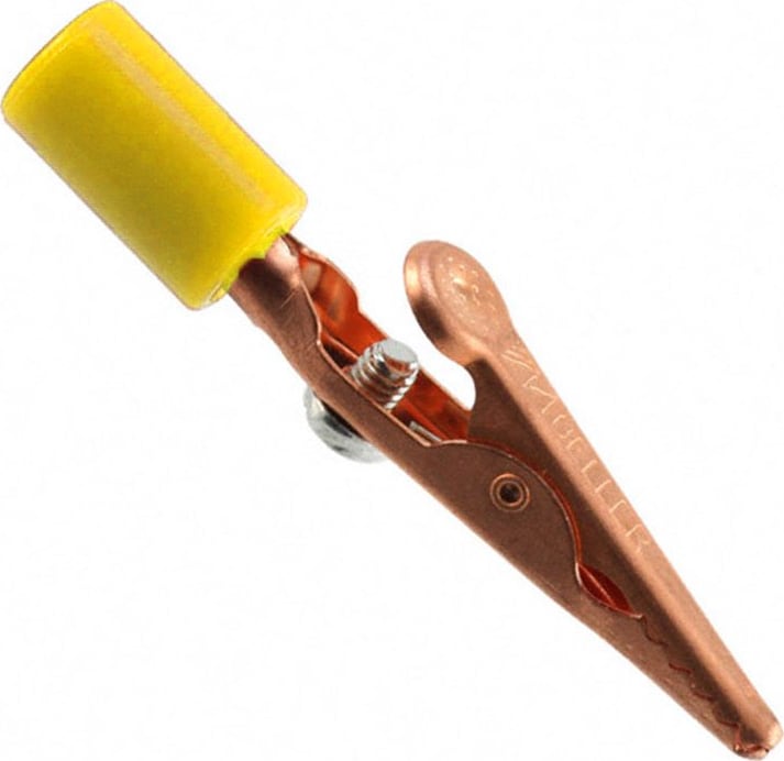 Mueller Electric BU-60CHS-4 Yellow Alligator Copper Clip Acetate Handle