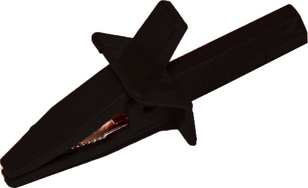 Mueller Electric BU-654-0 Black Flanged Safety Alligator Clip