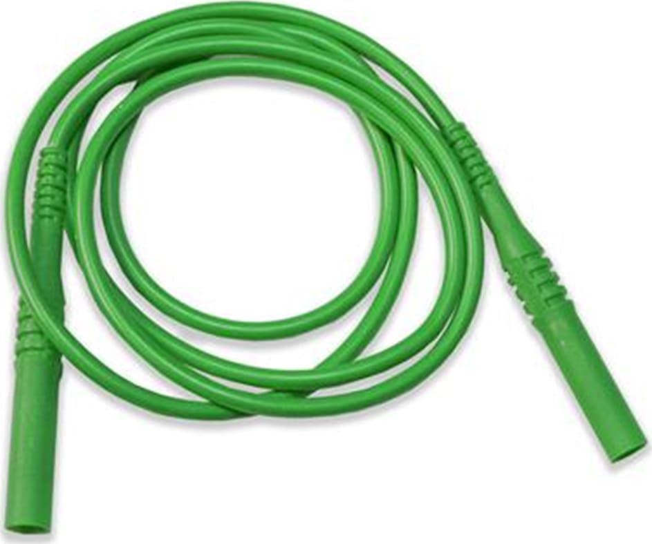 Mueller Electric BU-6161-M-39-5 - Test Lead Shrouded Banana Plugs Both ends Silicone, 39' (Green)