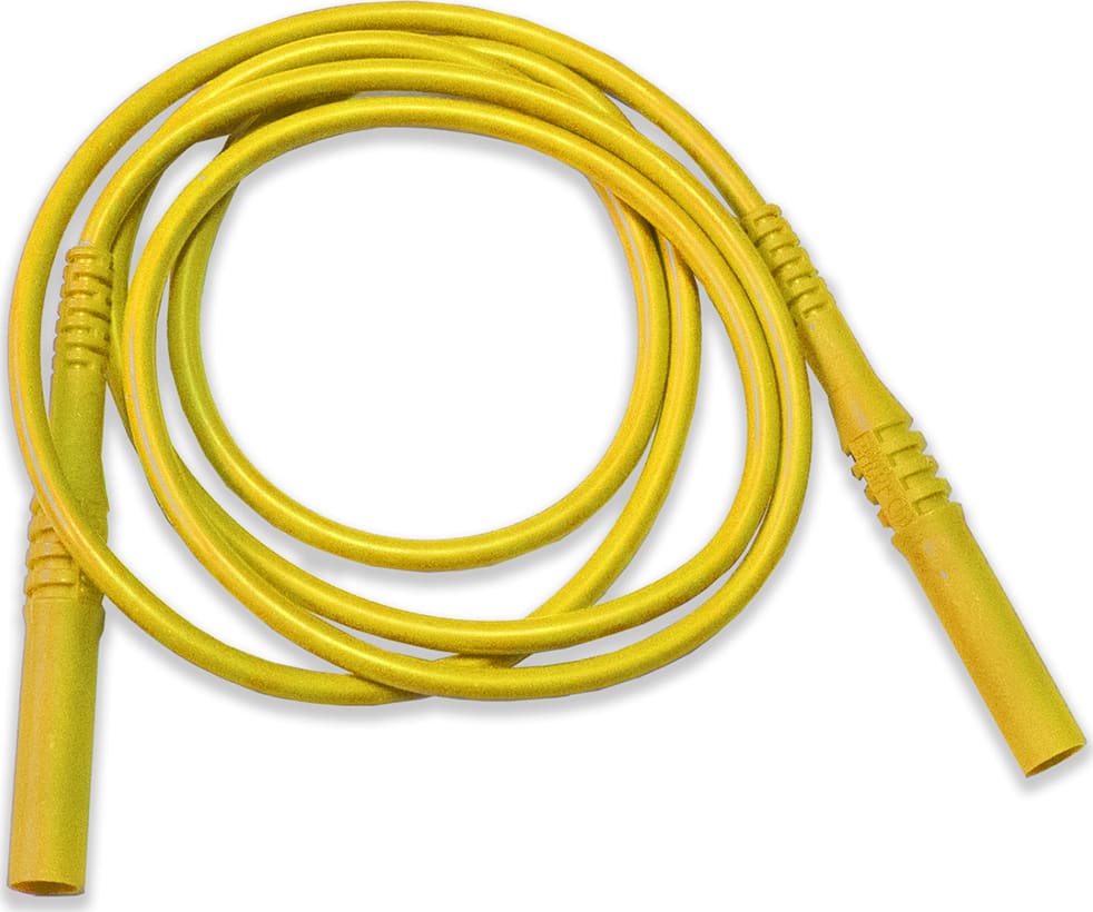 Mueller Electric BU-6161-M-39-4 - Test Lead Shrouded Banana Plugs Both ends Silicone, 39' (Yellow)