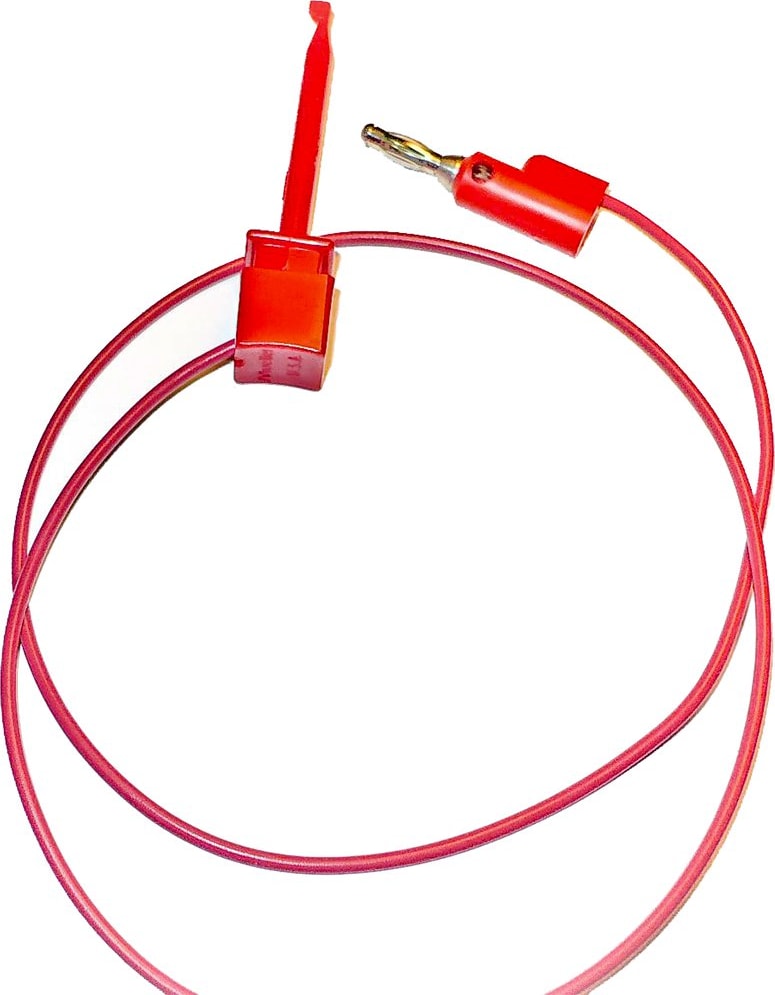 Mueller Electric BU-1120-A-24-2 24' 20G PVC Red Mini-Plunger to Stackable Banana Plug