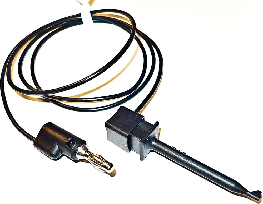 Mueller Electric BU-1120-A-24-0 24' 20G PVC Black Mini-Plunger to Stackable Banana Plug