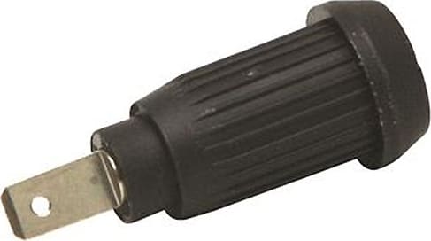 Mueller Electric BU-31603-0 Black Pressfit Insulated Banana Jack - Spade Lug