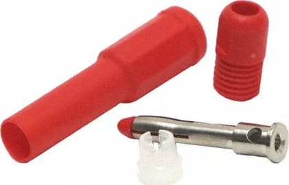 Mueller Electric BU-32603-2 4mm Shrouded Banana Plug - 1000V Red Cable Mountable