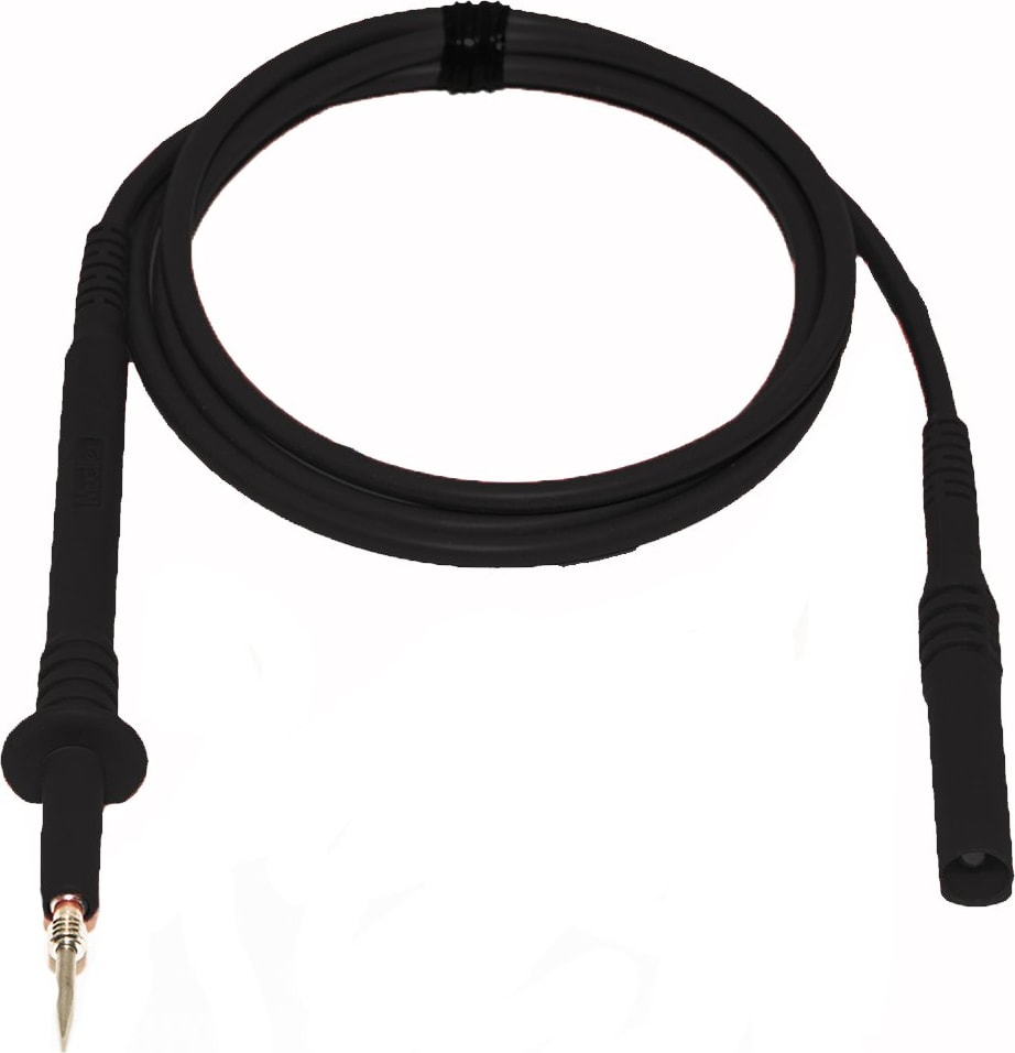 Mueller Electric BU-4061-M-39-0 Silicone, 39' 18G Black Shrouded Banana Plug to Safety Test Prod