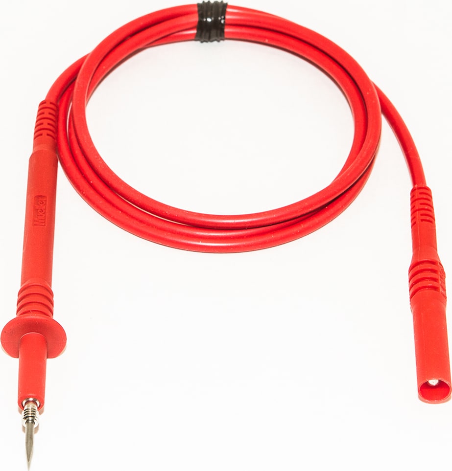 Mueller Electric BU-4061-M-39-2 Silicone, 39' 18G Red Shrouded Banana Plug to Safety Test Prod