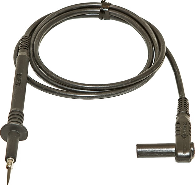 Mueller Electric BU-4062-M-39-0 Safety Prod-Silicone, 39' 18G Black Shrouded Right Angle Banana Plug