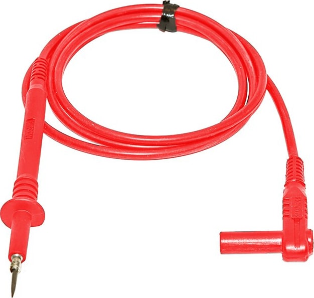 Mueller Electric BU-4062-M-39-2 Safety Prod-Silicone, 39' 18G Red Shrouded Right Angle Banana Plug