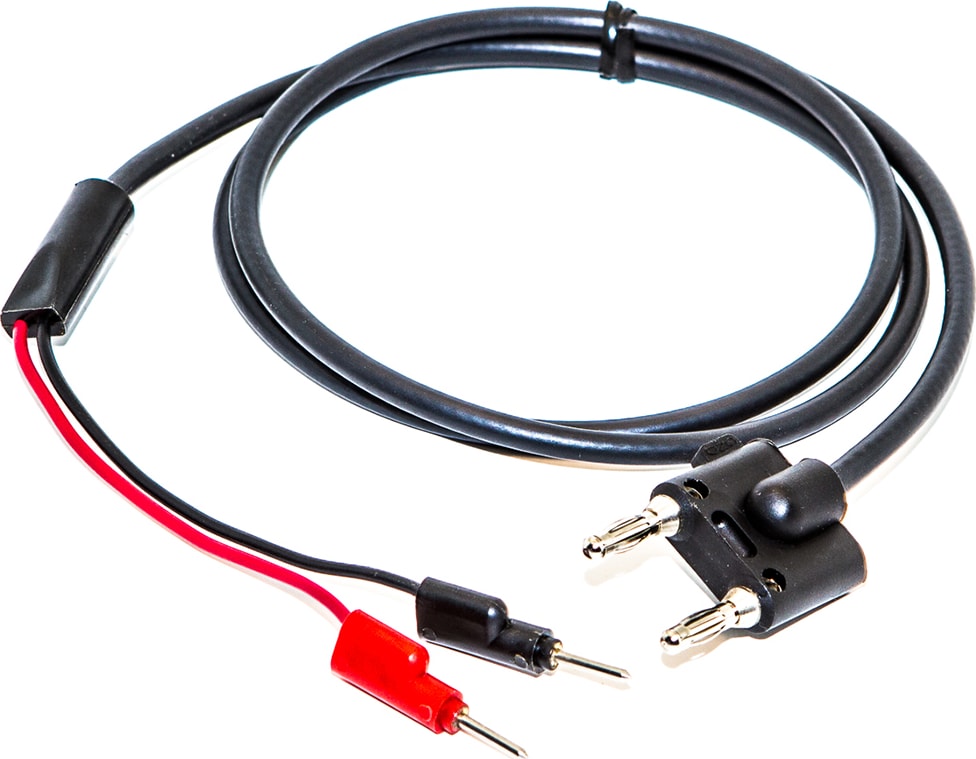 Mueller Electric BU-7044-B-12-0 Stackable Pin Plug with RG58, 12' Black Stackable Dual Banana Plug