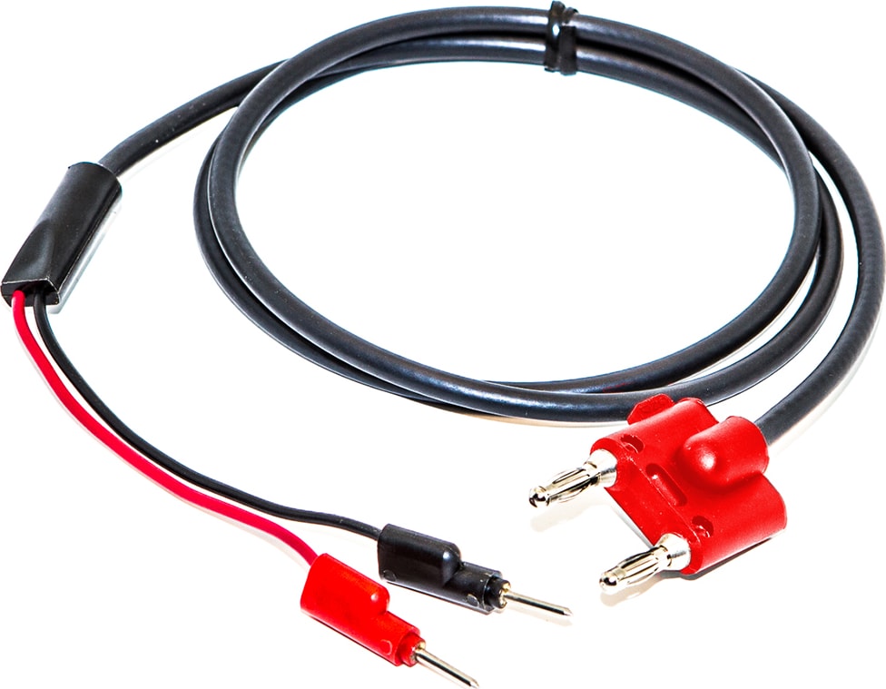 Mueller Electric BU-7044-B-12-2 Stackable Pin Plug with RG58, 12' Red Stackable Dual Banana Plug