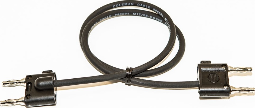 Mueller Electric BU-7070-B-24-0 Black Stackable Double Banana Plug on Both Ends-RG58, 24' RG58 Coax Black Stackable Double Banana Plug on Both Ends-RG58