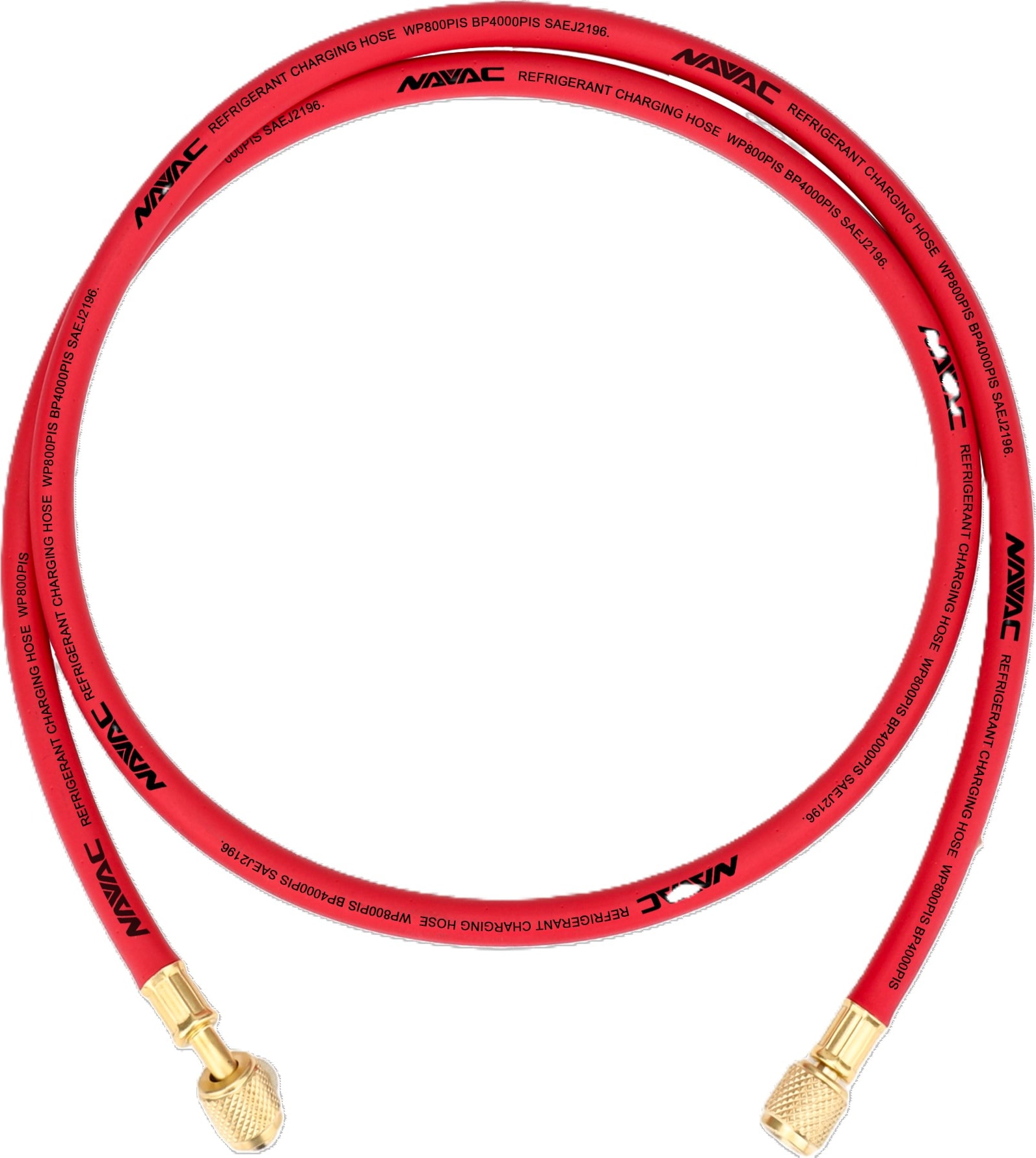 NAVAC NH5R - 1/4in Charging Hose, 5ft Long, Red