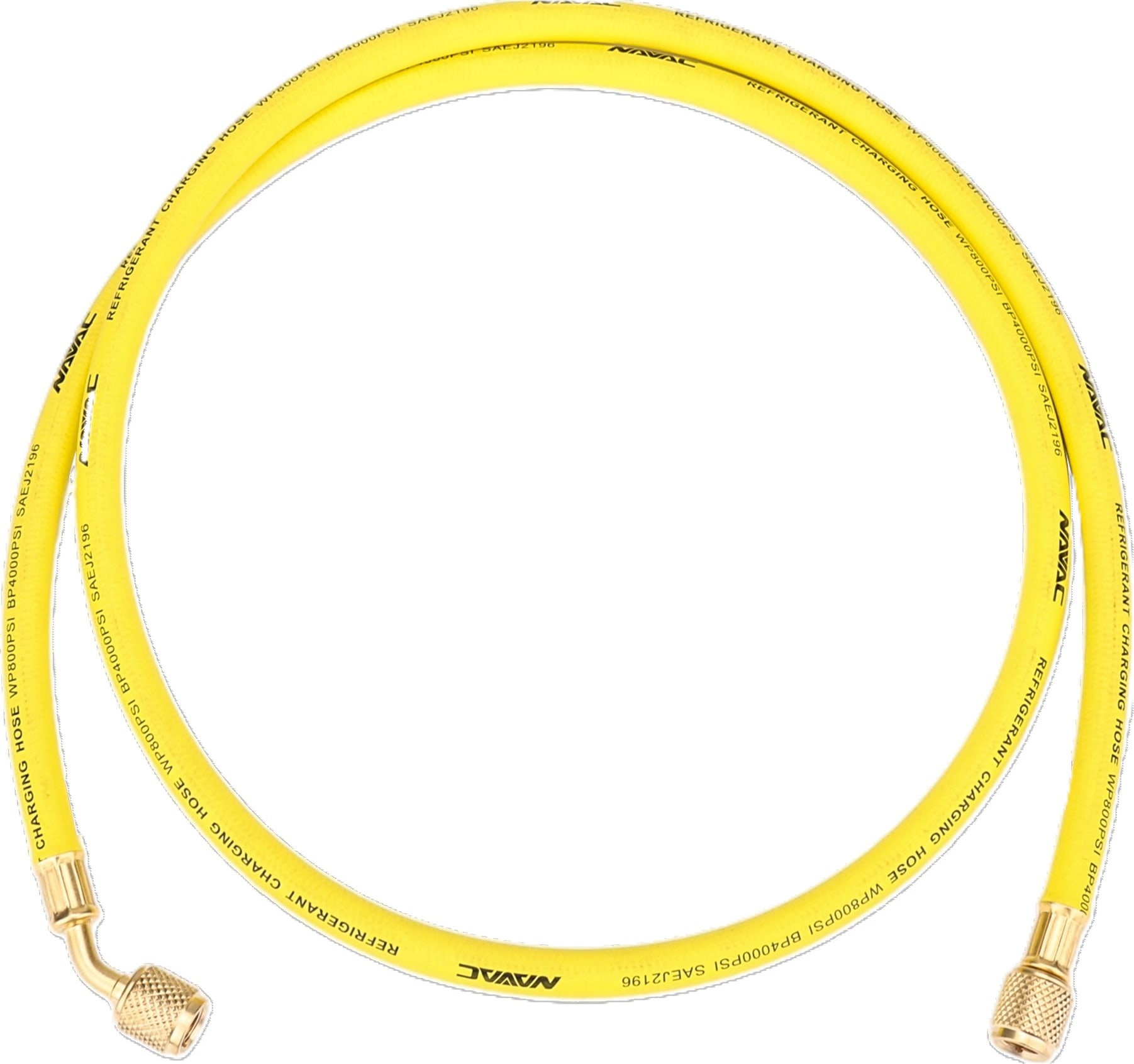 NAVAC NH5Y - 1/4in Charging Hose, 5ft Long, Yellow